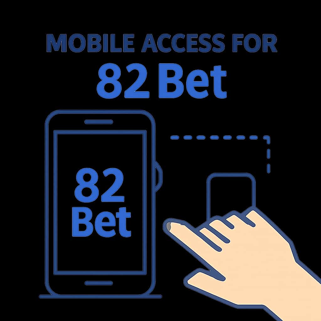 An educational diagram outlining the features of mobile access for 82 Bet.