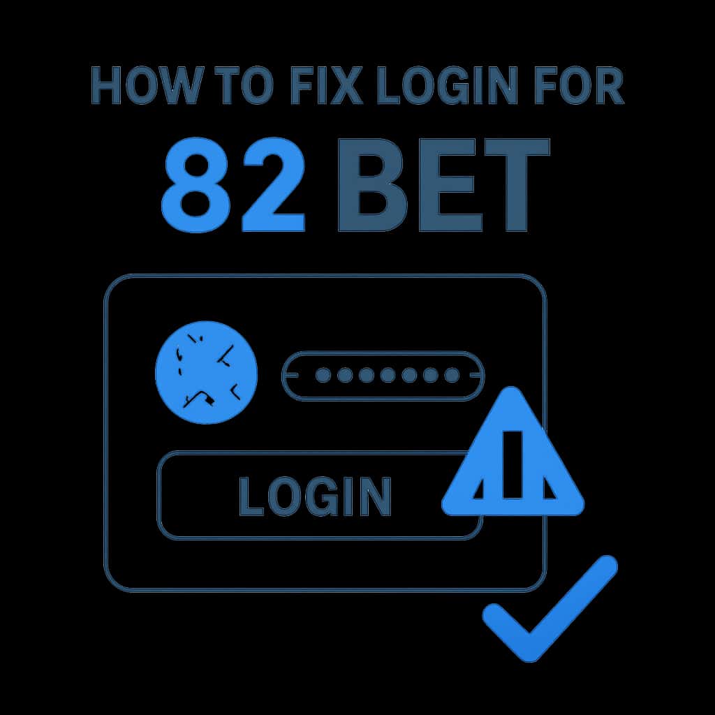 An educational diagram representing troubleshooting steps for 82 Bet login.