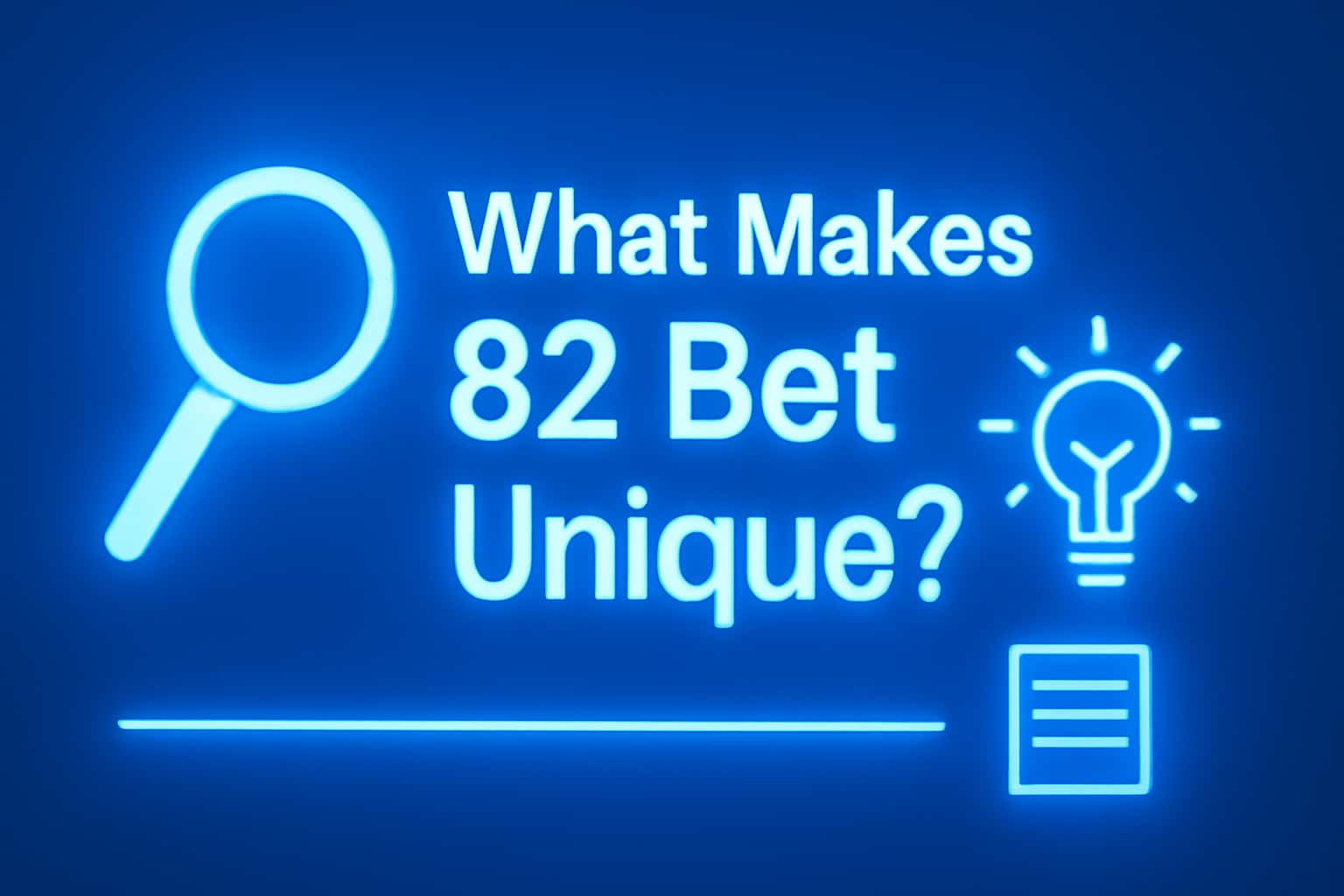 An informative representation of the unique features of 82 Bet in a professional setting.